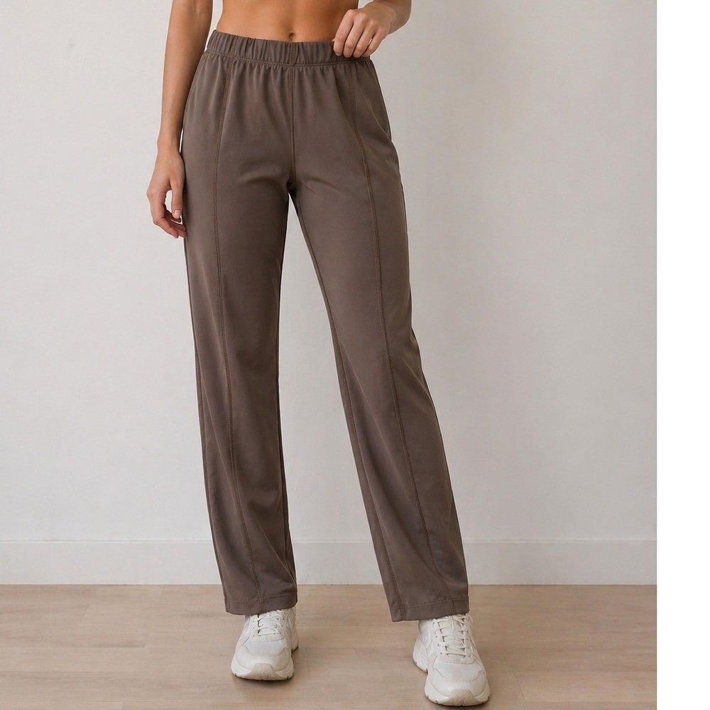 L.L. Bean Outdoors‎ Women Brown Athletic Leggings Elastic Waist Hiking Pants